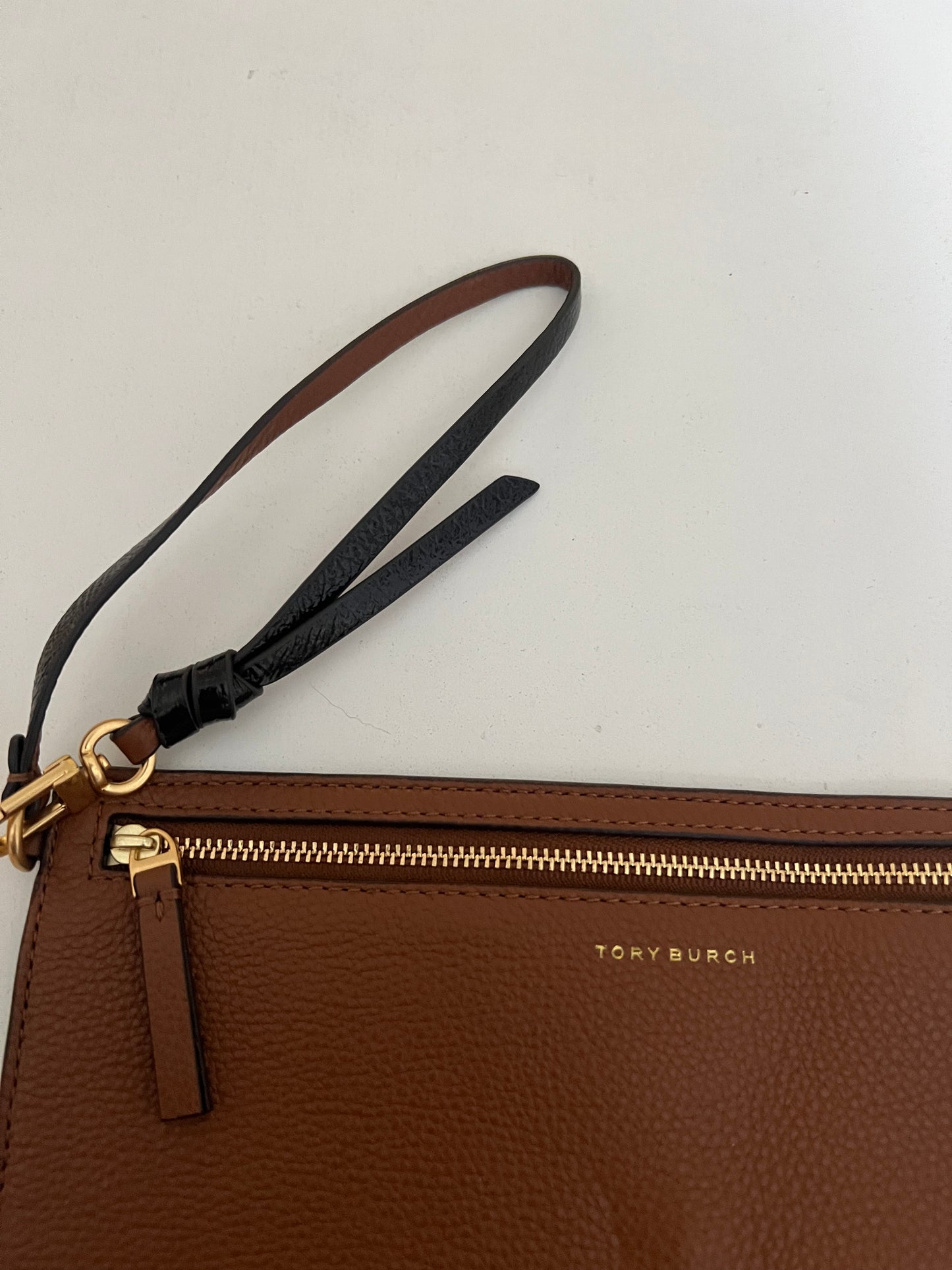 Tory Burch Brown Leather Wristlet